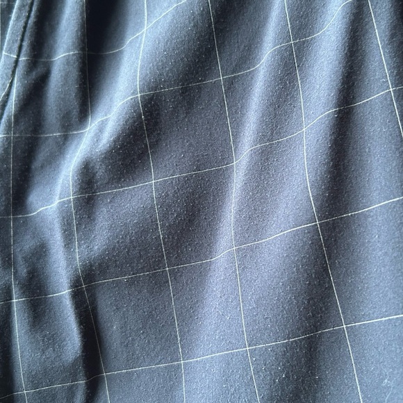 ATHLETA Brooklyn Textured Ankle Pants Navy Windowpane Plaid Sz 2 - Picture 12 of 16